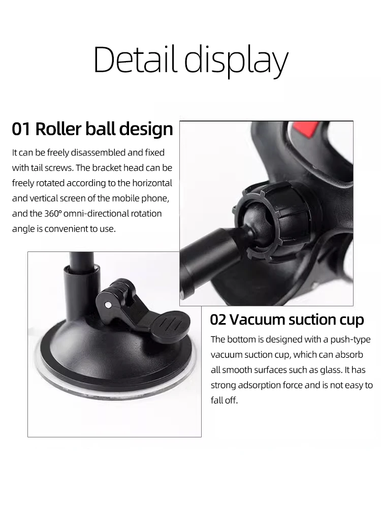 Car Phone Holder Mount Cell Phone Stand Windshield Dashboard Car Mount 360 Rotation for iPhone 15 14 13 12 11 Max Samsung Xiaomi image 4
