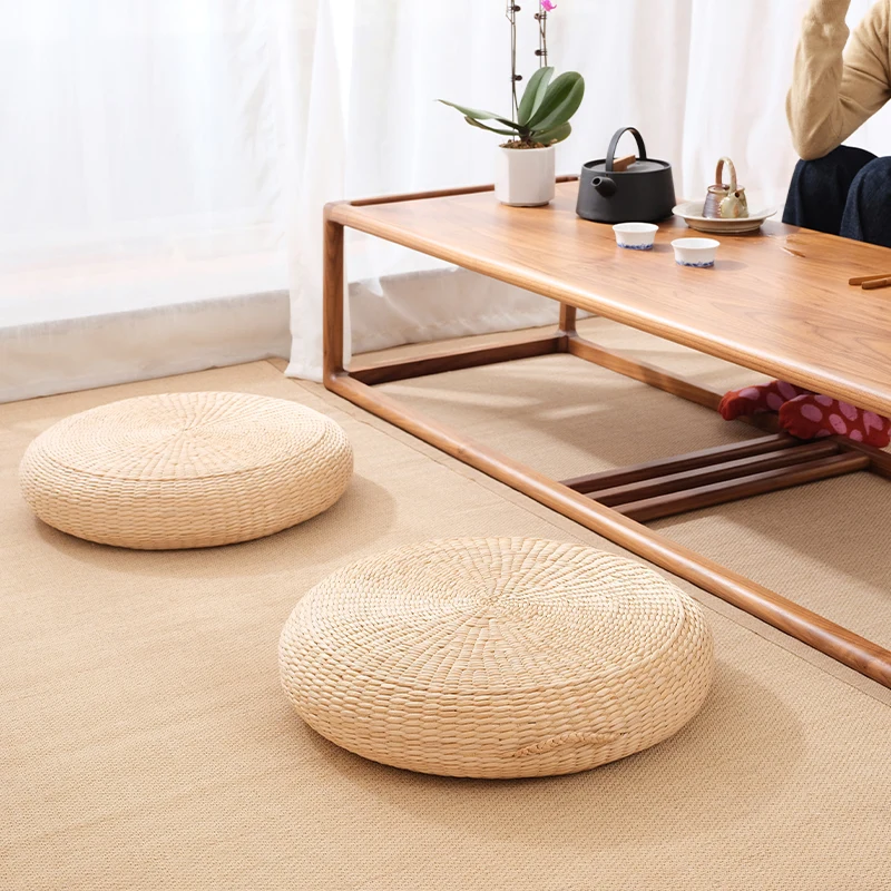 Poduszka tatami futon do użytku domowego, na podłogę, leniwa poduszka podłogowa, do medytacji, słomiana poduszka do medytacji, na okno wykuszowe