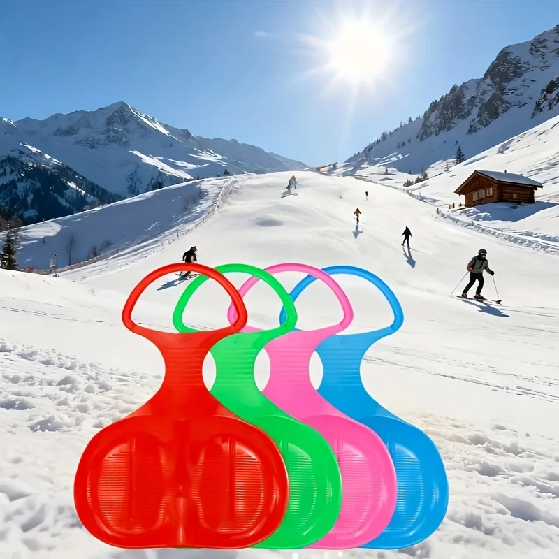 3pcs Winter Outdoor Multifunctional Sled Portable Plastic Ski Smooth For Snow Sand Lawn Sliding Adult Ski Training Sled Board