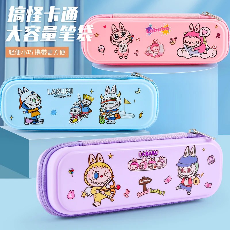 Kawaii Pencil Case Waterproof Light Large Capacity Funny cartoon monsters Pencil Box for Student School Supply Stationery bag