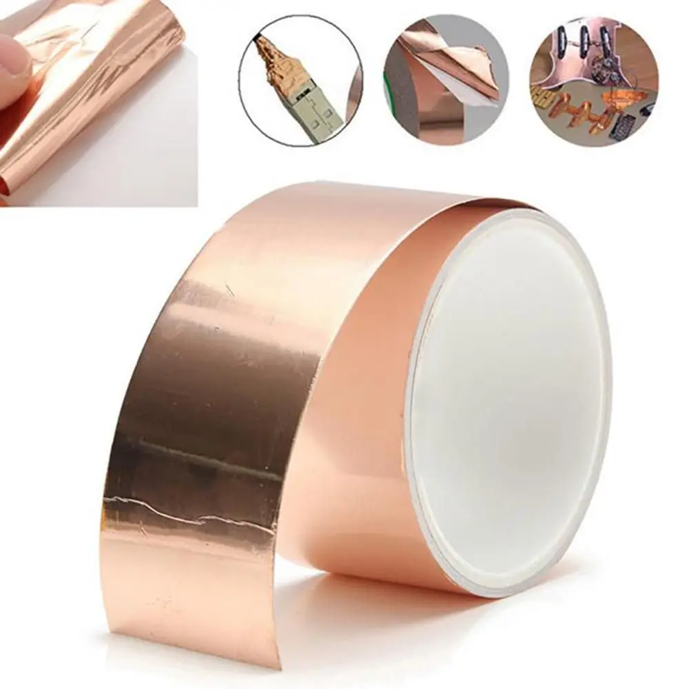 

20m Heat Resist Adhesive EMI Shielding Copper Foil Tape Conductive Single Side Repair Tape