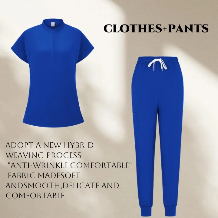 

Medical Scrubs Set-Premium Nursing Uniform with Concealed Pockets&Phone Slot, Wrinkle-Free Hospital Workwear for 12-Hour Shifts
