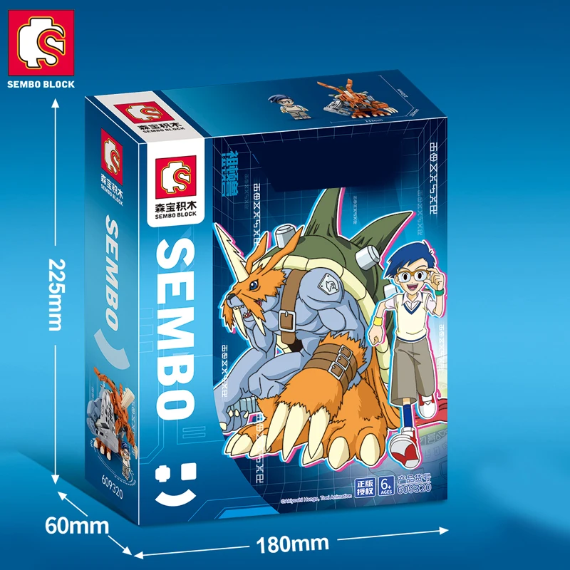 SEMBO BLOCK Digimon Adventure Anime Block Action Doll Model Garudamon Metal Greymon Children\'s Model Puzzle Toy Birthday Gift