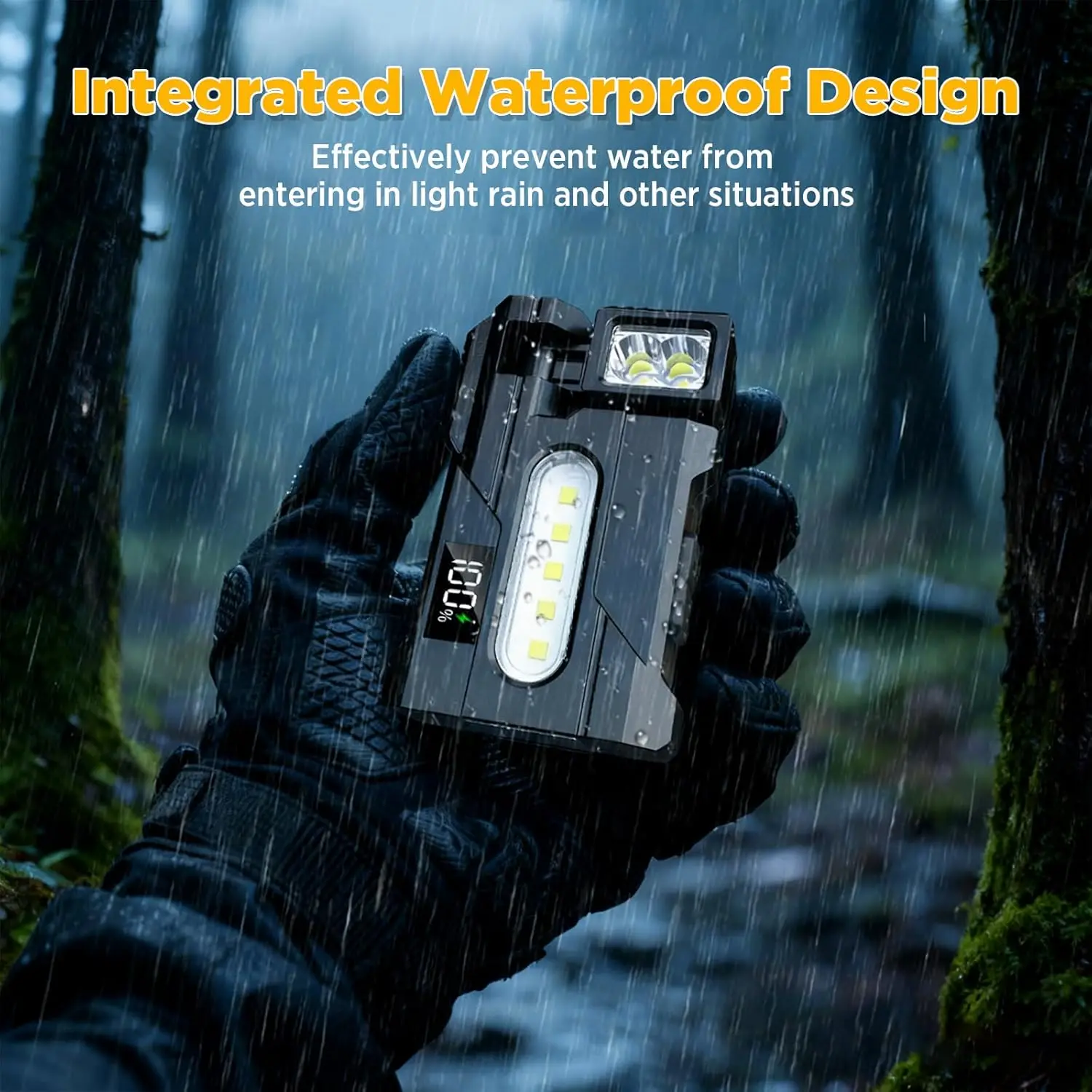 1200LM Rotating Flashlight, Magnetic Multi-Angle USB Rechargeable Torch, Mini Portable with Cap Clip for EDC Camping Work Light