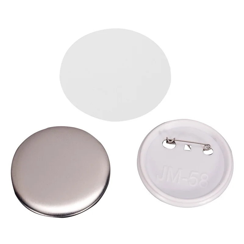 ブリキ底バッジ用品、プラスチックまたは金属、バッジ製造材料、58mm