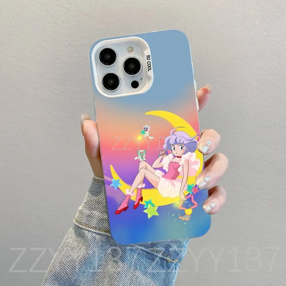 حافظة هاتف C-Creamy Mami Magic لهاتف iPhone 16,15,14,13,12,11,8,7,Pro,Max,Plus,Mini,XS,SE غطاء مقاوم للصدمات من الحلوى البيضاء غير اللامعة