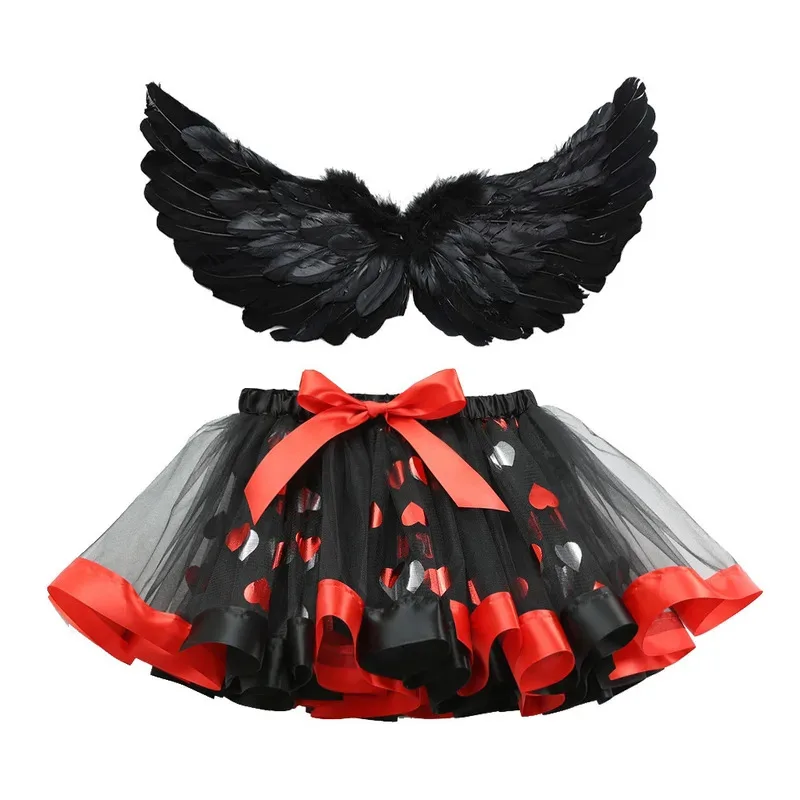 

Pleated Skirt 2 Piece Set Girl Mesh Faldas y2k Children's Skirts Summer Halloween Tutu Show Kids Clothing Saia Cosplay Costumes