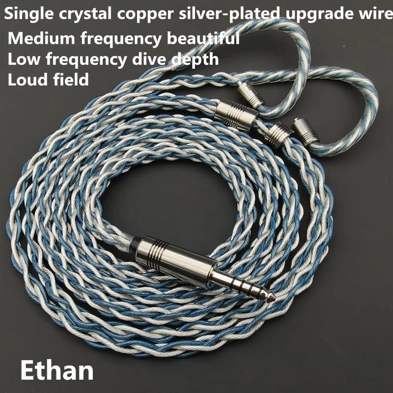 HIFI OCC Ethan High quality single crystal copper Silver plated 8-strand Fever MMCX Headset upgrade cable SE535 Balanced SE846