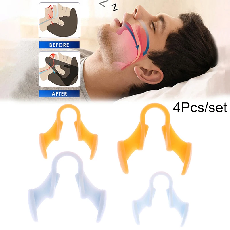 

4Pc Silicone Anti-Snoring Corrector Snore Prevention Gadget Women's Anti-Snore Device Snore Elimination Nose Clip