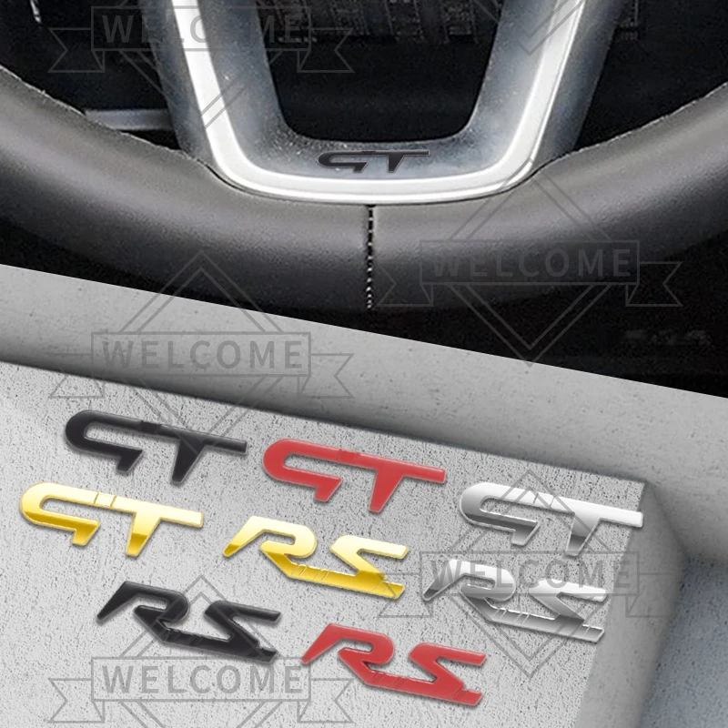 ثلاثية الأبعاد ملصقات السيارات RS GT الرياضة شعار السيارات عجلة القيادة شارة الداخلية ملصق مائي ل كليو توينغو ميجان فيل ساتيس كادجار اكسسوارات