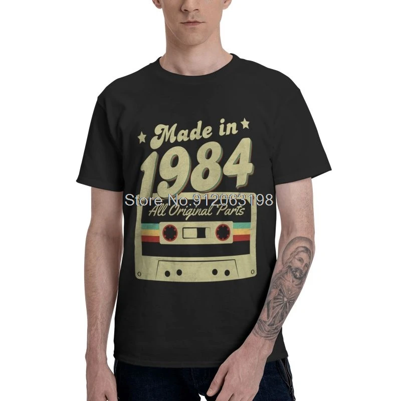 In Made 1984 T Shirt Cotton Printed T-shirt Birthday Gift Tee Men's Clothing Oversized Unisex Tops Streetwear