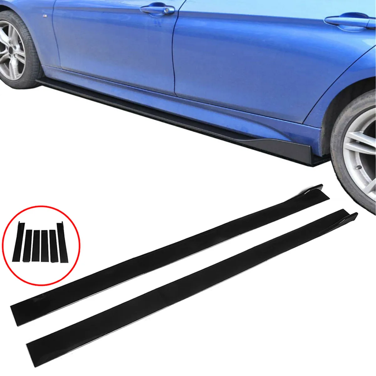 High Quality 2m Side Skirt Splitter Winglet Side Wing Bumper Lip For RENAULT For Clio For Megane For DUSTER For LOGAN For Twingo