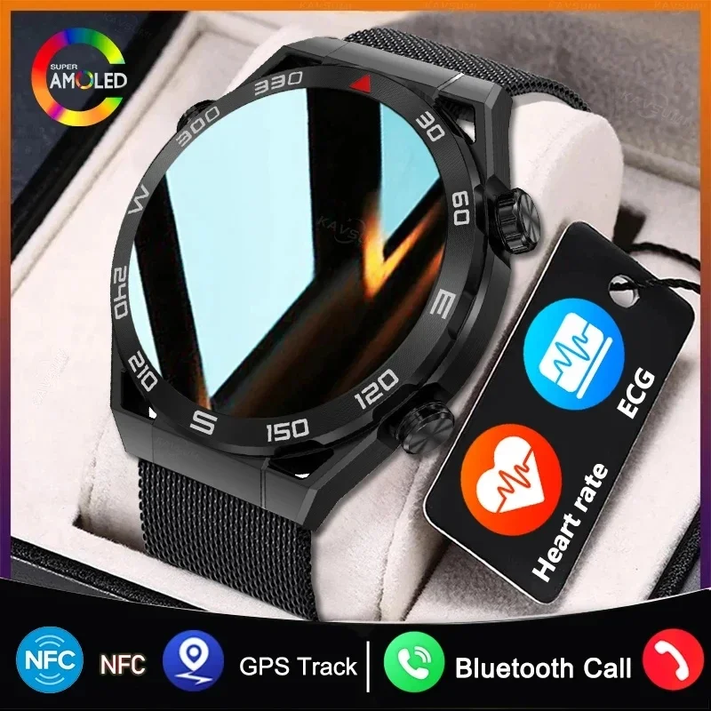 

NFC Smart Watch Men Full Touch Screen Bluetooth Call GPS Track Compass IP68 Heart Rate ECG 1.5 inch Smartwatch For Android iOS