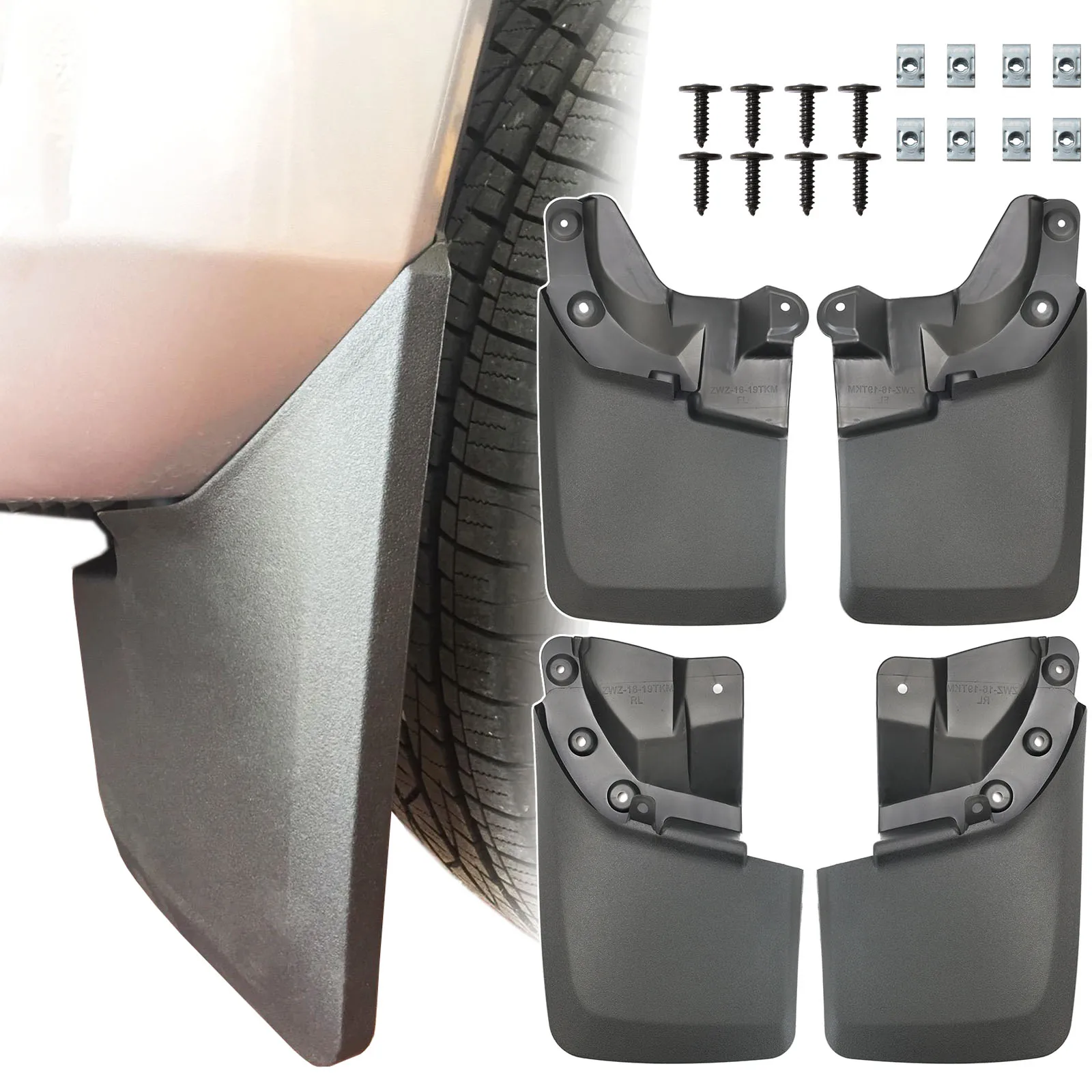 4 قطعة لتويوتا تاكوما N300 2016 - 2023 اللوحات الطينية سبلاش الحرس واقيات الطين لا الحفر الجبهة الخلفية 2017 2018 2019 2020 2021 2022 #1