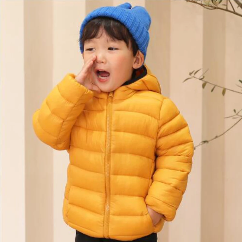 Winter warm down jacket hooded tops coat for boys and girls 1-8 year old baby 2023 new Korean version fashion childrens clothing