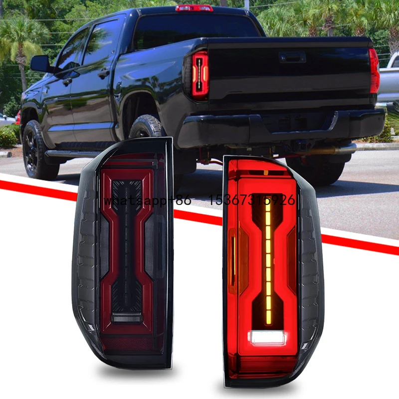 smoked led taillight with brake turn signal reverse light DRL tail lights for Toyota Tundra 2014-2020 rear lamp