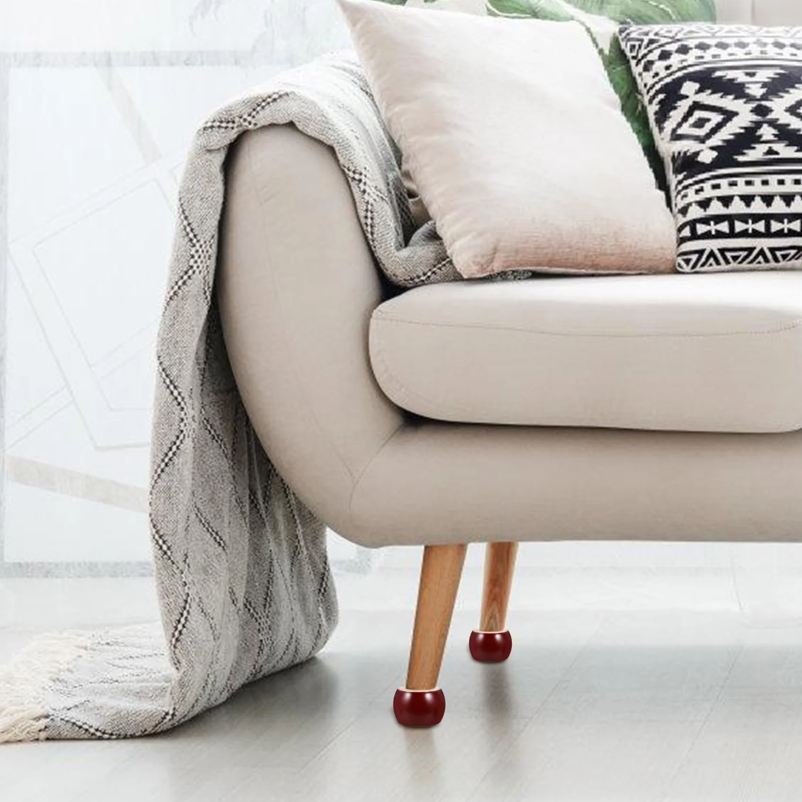 

4Pcs Furniture Round Wood Legs Sofa Cabinet Couch Replacement Feet Wooden Legs for Tables Coffee Table Office Furniture