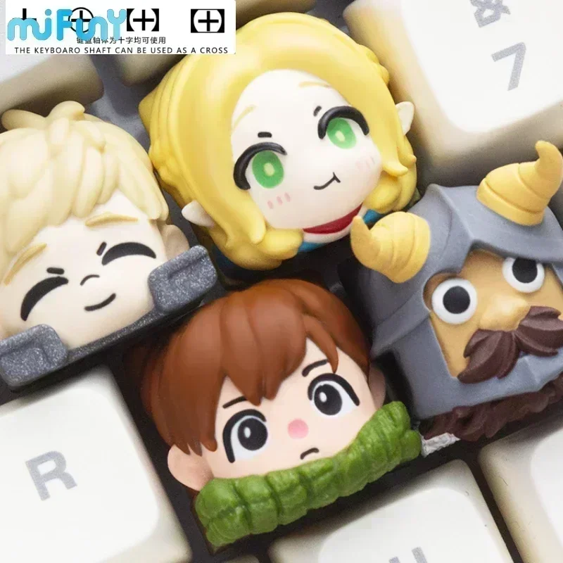 delicioso em masmorra keycaps bonito dos desenhos animados tampas de chave personalizado original resina ponto chave para wooting crush80 teclado mecanico 01