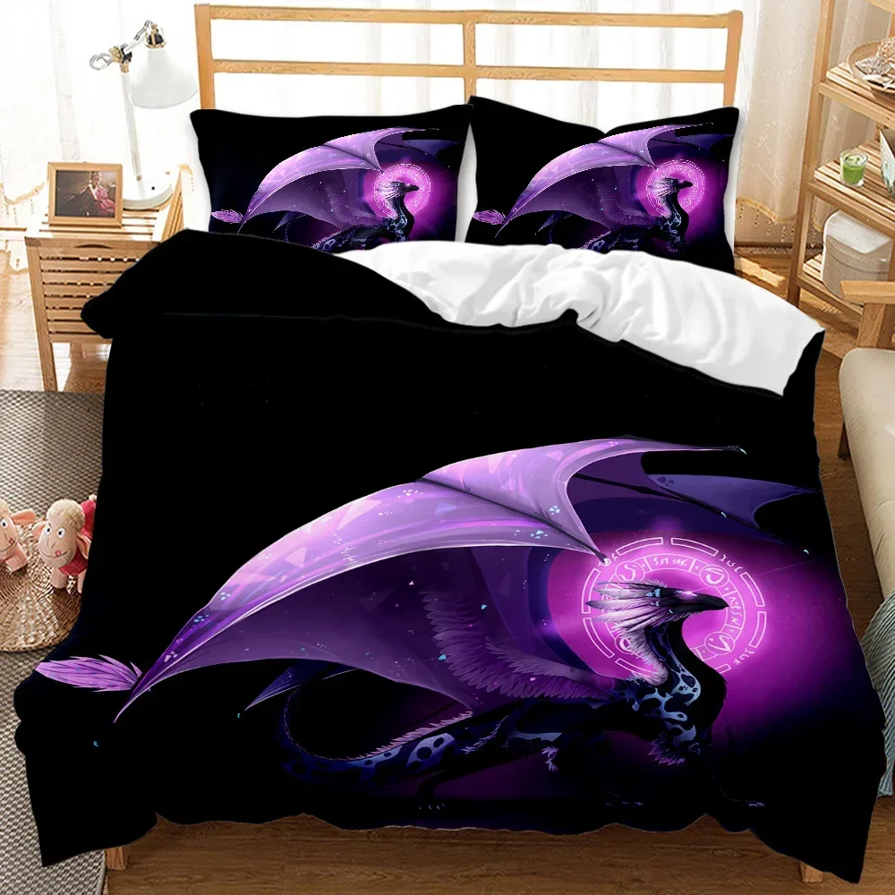 Pterosaur Duvet Cover Set Pterosaur Dragon Fantasy for Boys Teens Twin Bedding Set Double Queen King Size Polyester Quilt Cover