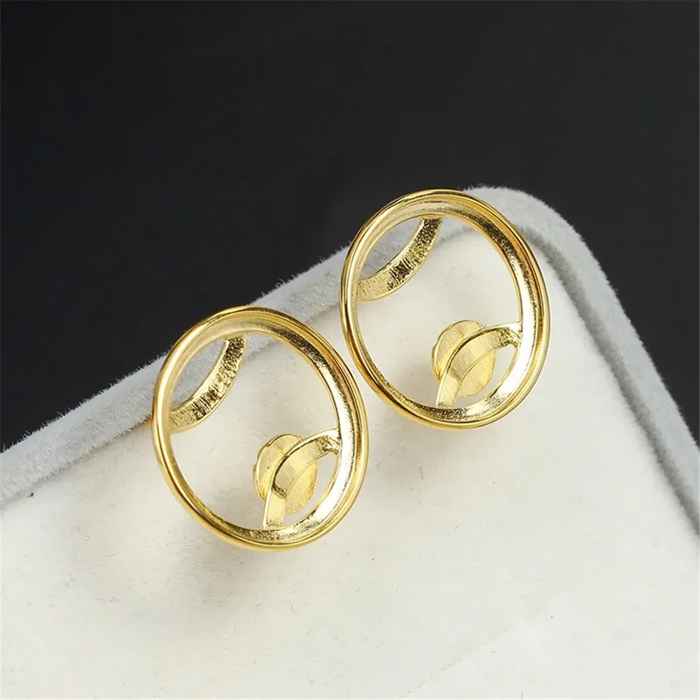 S925 Sterling Silver Pearl Earring Settings DIY Jewelry Making Supplies Blank Earring Posts for Handcrafted Accessories No Pearl