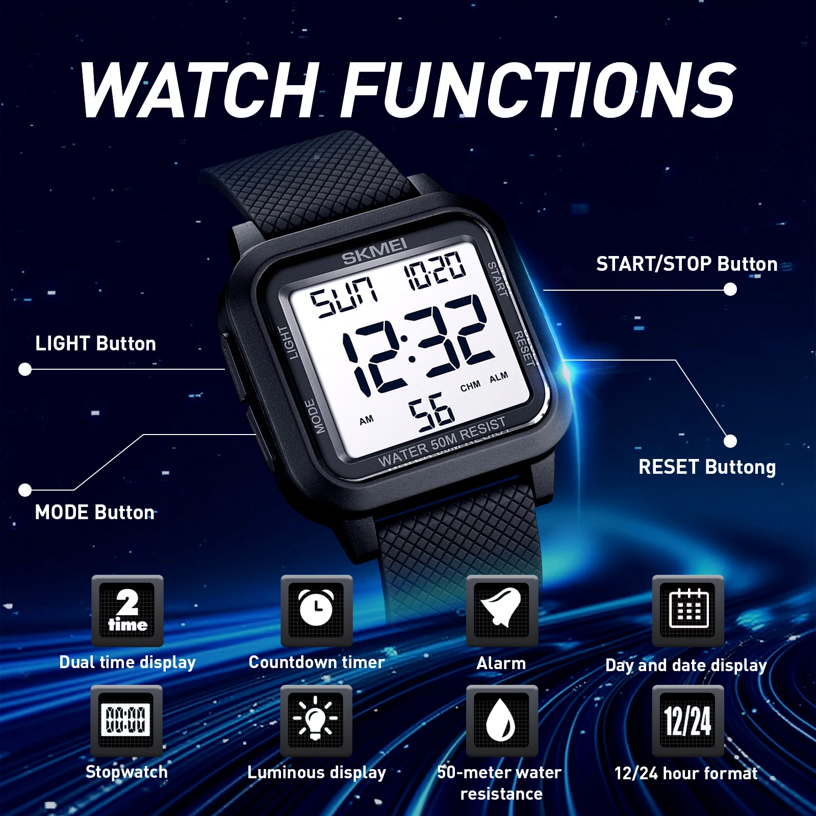 Zegarek elektroniczny SKMEI 18 – Digital Timer Countdown recenzja i cena