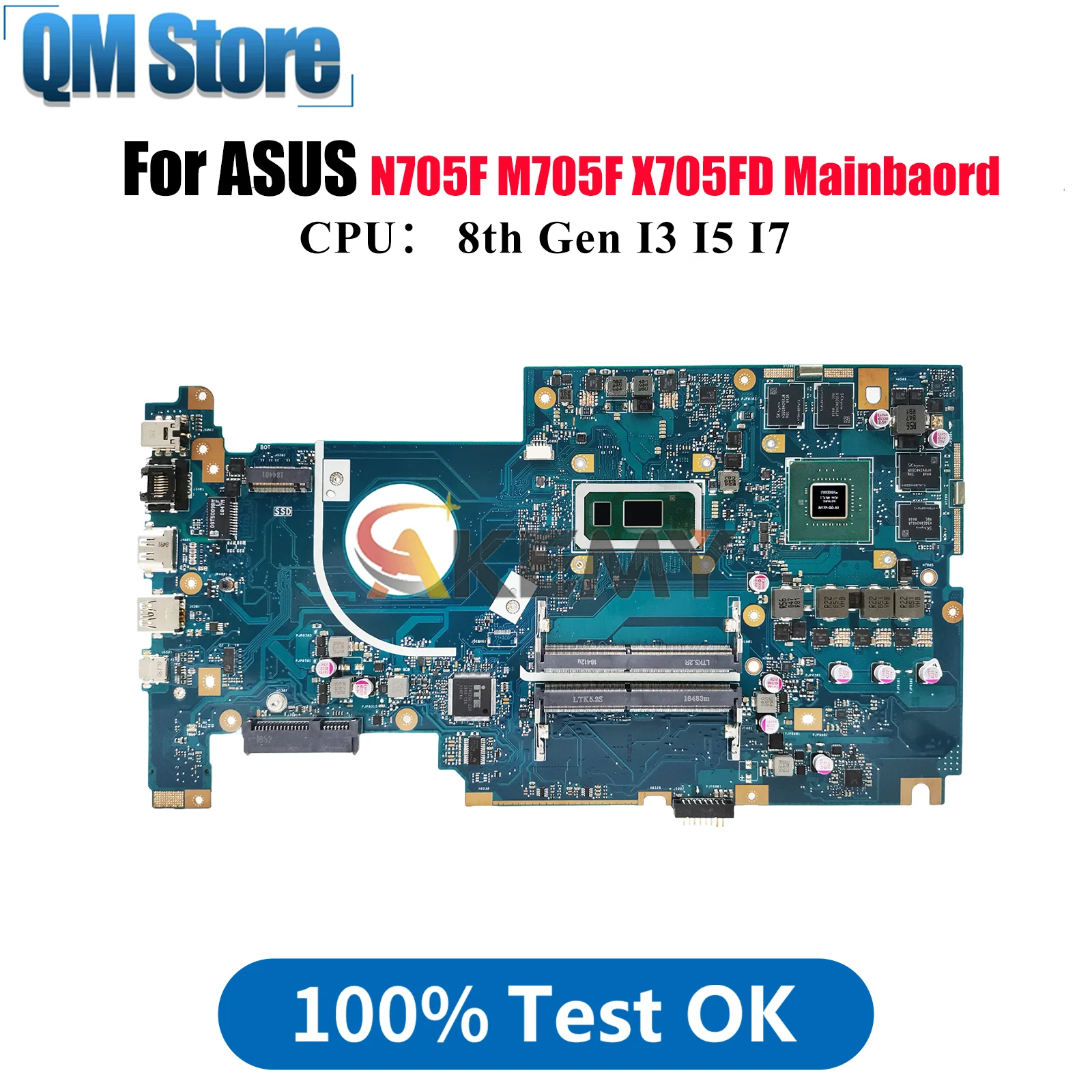 

X705FD Laptop Motherboard For ASUS VivoBook X705F M705F N705F X705FN Notebook Mainboard With I3 I5 I7 CPU tests OK fast shipping