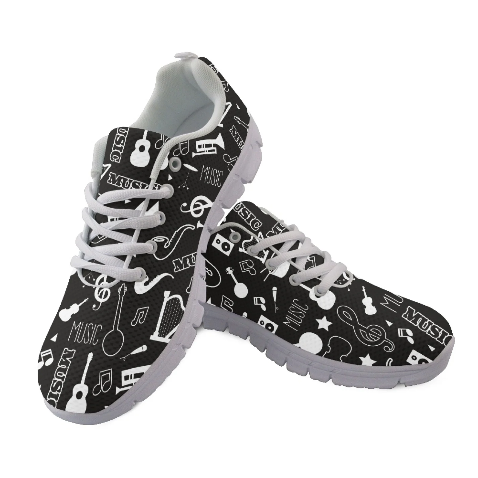 Coloranimal Music notes Athletic Sneaker Walking Shoes for Women Breathable Athletic Trainers