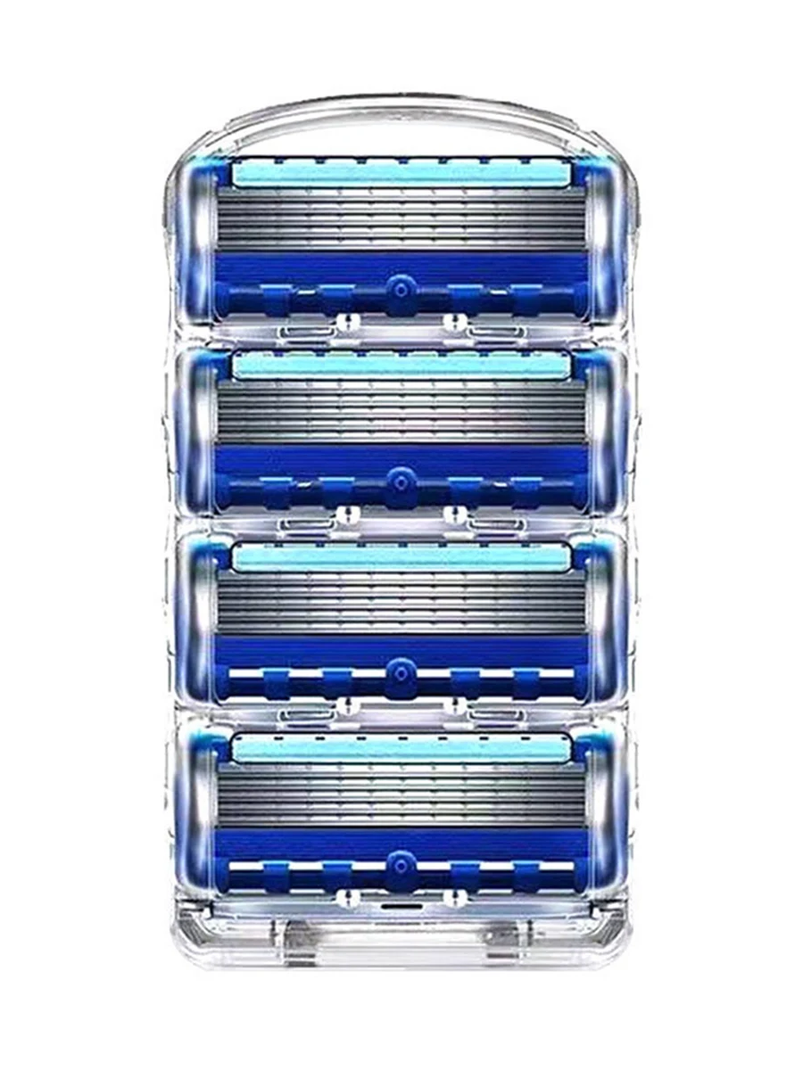 8 قطع من عبوات الحلاقة ذات 5 شفرات تناسب مقابض النظام المكونة من 5 طبقات، أشرطة الحلاقة اليدوية للرجال لتصفيف الوجه واللحية والجسم