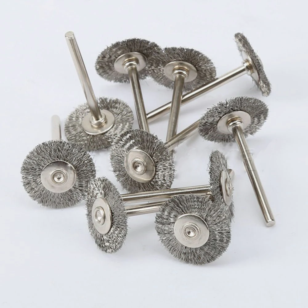 10 Stück Dremel Zubehör 22mm Stahl-Drehbürsten Dremel Drahtbürsten für Schleifer Rotationswerkzeug für Mini-Bohrer Polieren – Detail 3