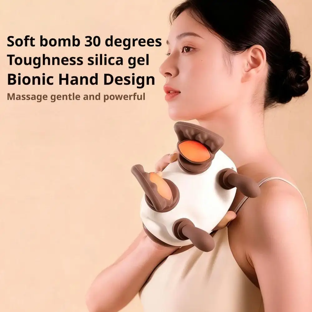 

Electric Heated Neck Shoulder Massager Wireless Trapezius Neck Cervical Kneading Massage Shawl Brushless Motor Neck masajeador