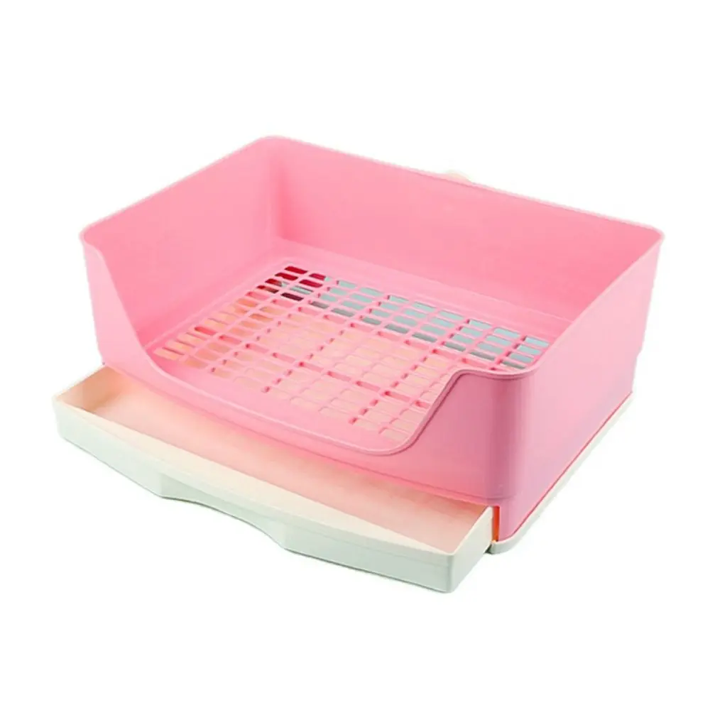 

Large Space Rabbit Litter Box with Drawer Rectangular Plastic Pet Toilet Training Pad Removable Rabbit Corner Toilet Box