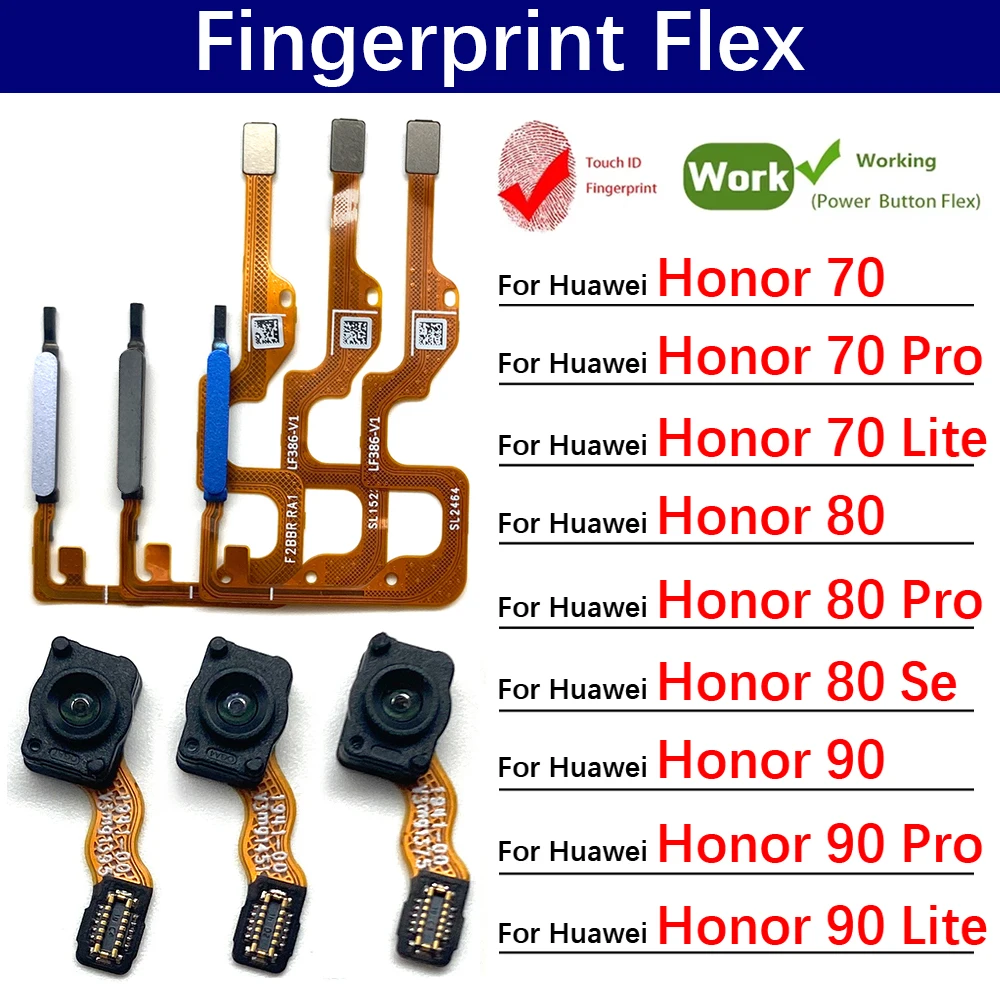 

Кнопка «Домой», датчик Touch ID, гибкий ленточный кабель для Huawei Honor 70 80 90 Pro Se Lite, запасные части