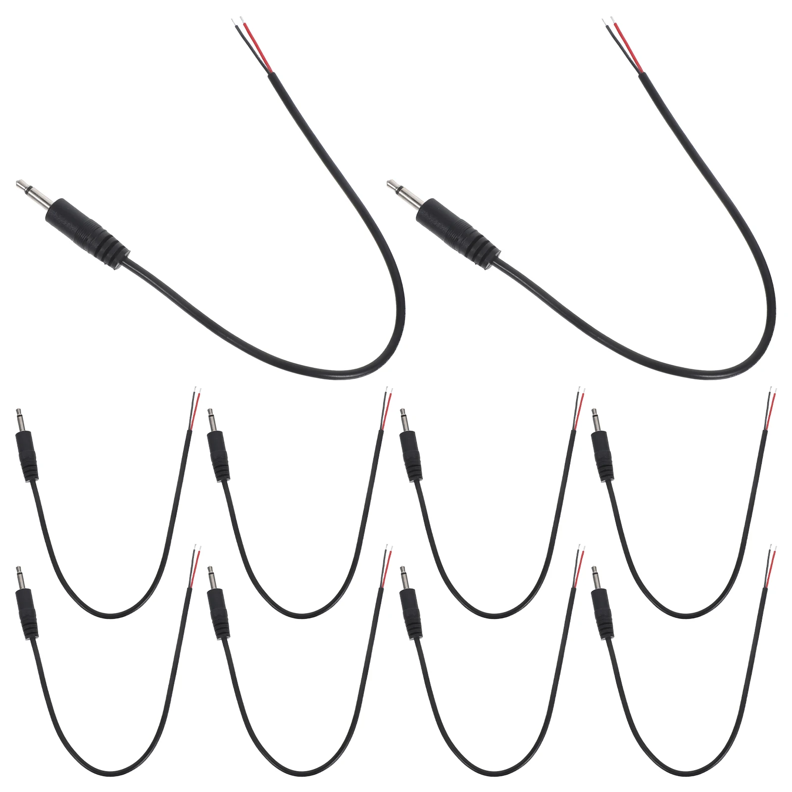 

10pcs Audio Line 3.5mm Male Plug to Bare Wire Mono Cable for Headphone Microphones Television Coiled Durable Repair