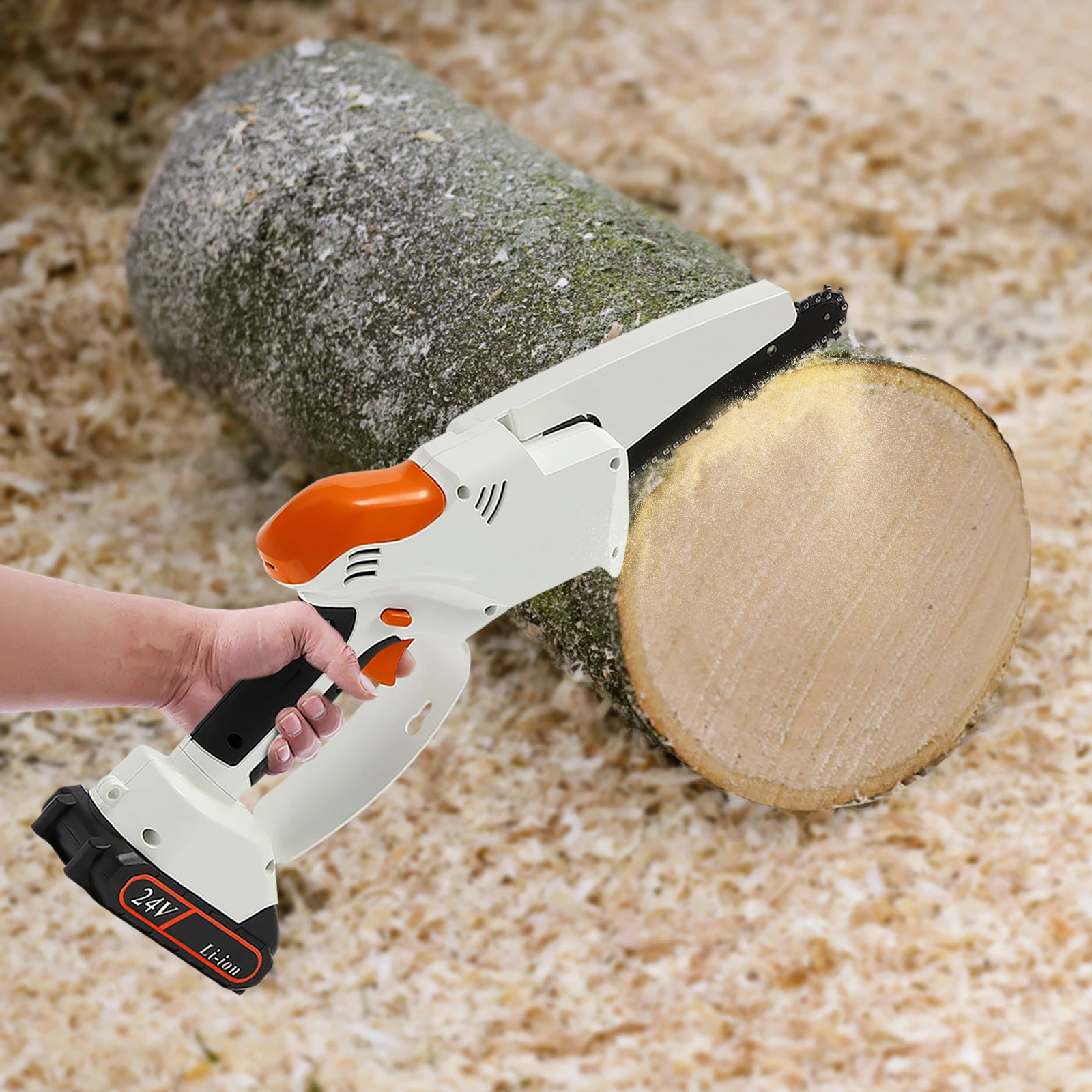 Handheld Cordless Chainsaw 6-Inch Portable Electric Chain Saw With 550W Powerful Motor For Wood Cutting Tree Trimming