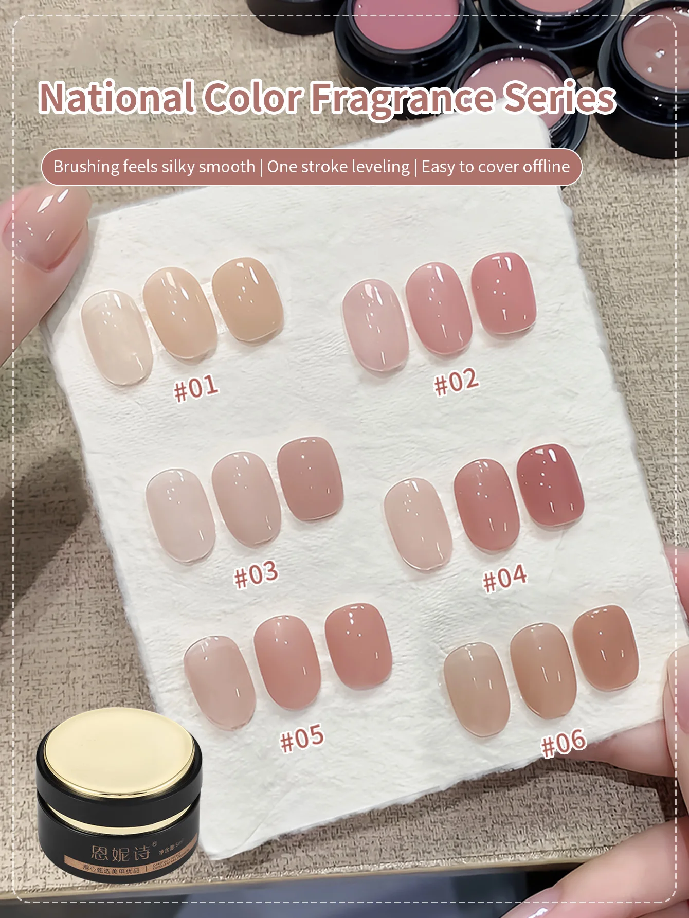 

1 шт./6 шт. 5 мл бледно-розовый гель-основа телесного цвета полупермант замачиваемый УФ-светодиодный самовыравнивающийся гель-лак отличное покрытие