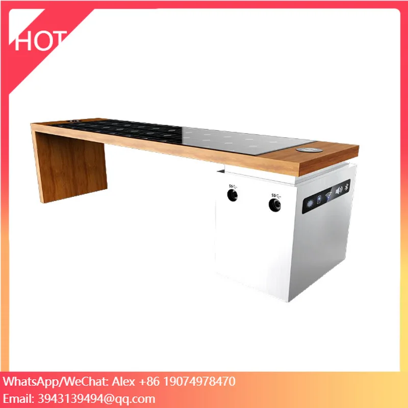 Solar Seat With Backrest USB Mobile Phone Wireless Charging Bluetooth Speaker Smart Long Seat