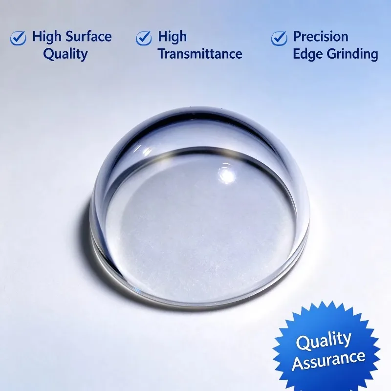 Optical Glass Dome Cover H‑K9L / Borosilicate Glass Camera Protective Dome Mining Explosion‑proof Pan‑tilt Camera Lens Protector