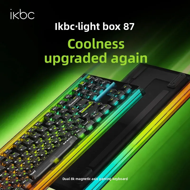IKBC Light Box 87 Hall Effect Keyboard GASKET Structure Panoramic Desktop Ambient Light Wired 8K Low Latency Gaming Keyboard