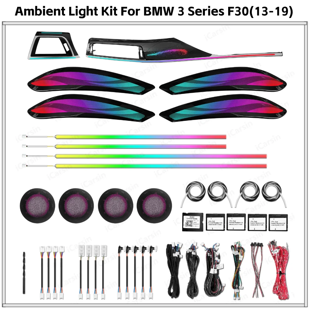 

APP Control RGB Ambient Lighting Upgrade Kit for BMW 3 Series F30 F31 F34 4 Series F36 2011-2019 Interior