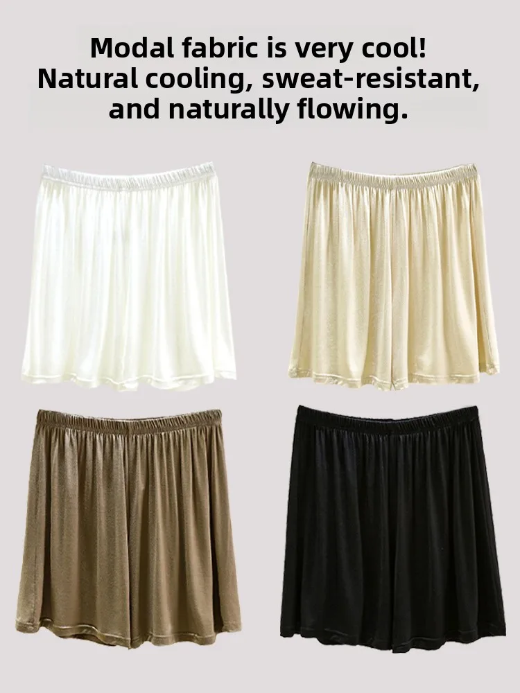 

High Waist Modal Shorts Thin Pure Color Sleepwear Pants Women's Casual Loose Wide Leg Pants Three-quarter Length Outdoor Wear
