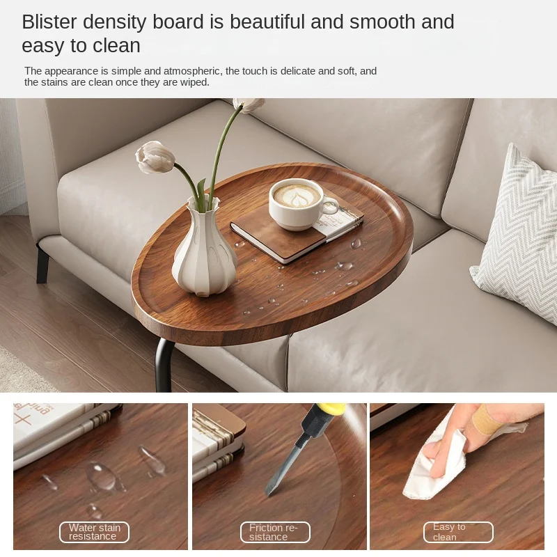 #Modern Luxury Solid Wood Side Table Small Movable Table for Living Room Balcony Sofa Bed-for Small
