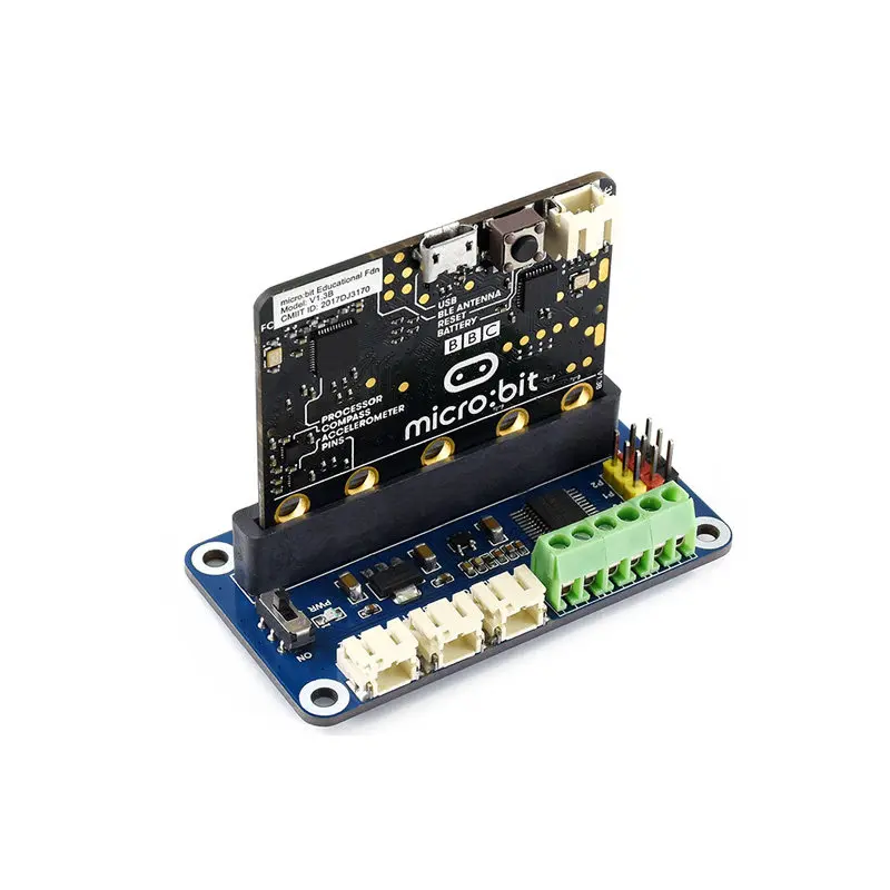 Micro bit V1.5/2.0 three-way steering gear drive board smart car DC motor drive expansion board