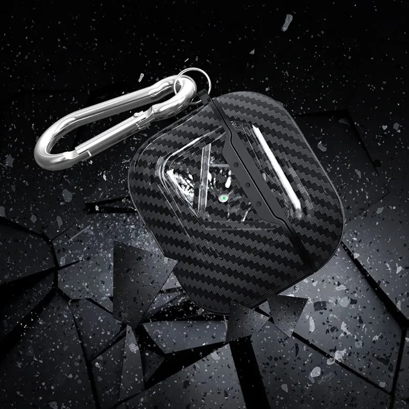 Apple Airpods用カーボンファイバーケース,2024世代イヤホン用保護ケース,Pro 1, 2, 3,4,