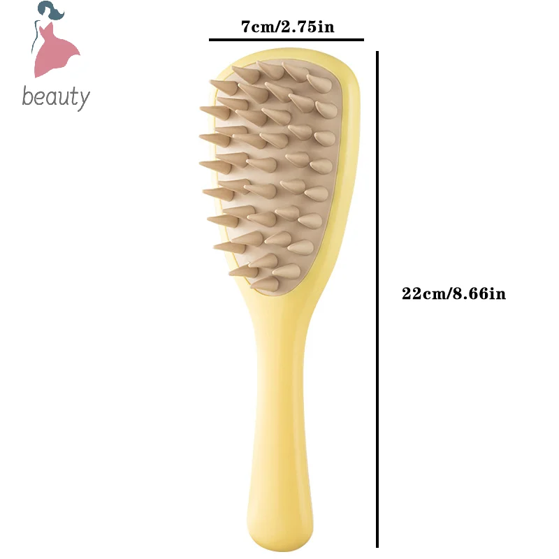 Fashion Coarse Teeth Shampoo Comb Silica Gel Fluffy Head Massage Tools Long Handle Hair Washing Tools