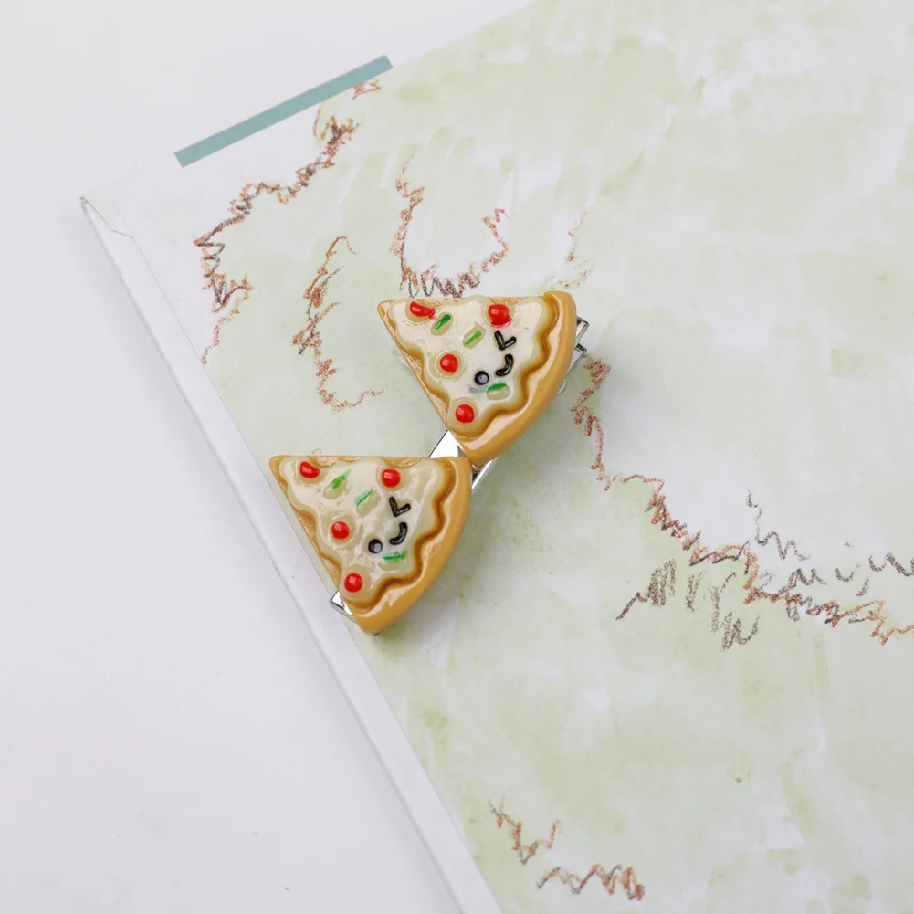 Girls Hair Dress Food Hair Clips Simulated Food Hair Accessories Cartoon Hairpin Biscuit Hairpin Acrylic Hairpins Pizza Hairpin