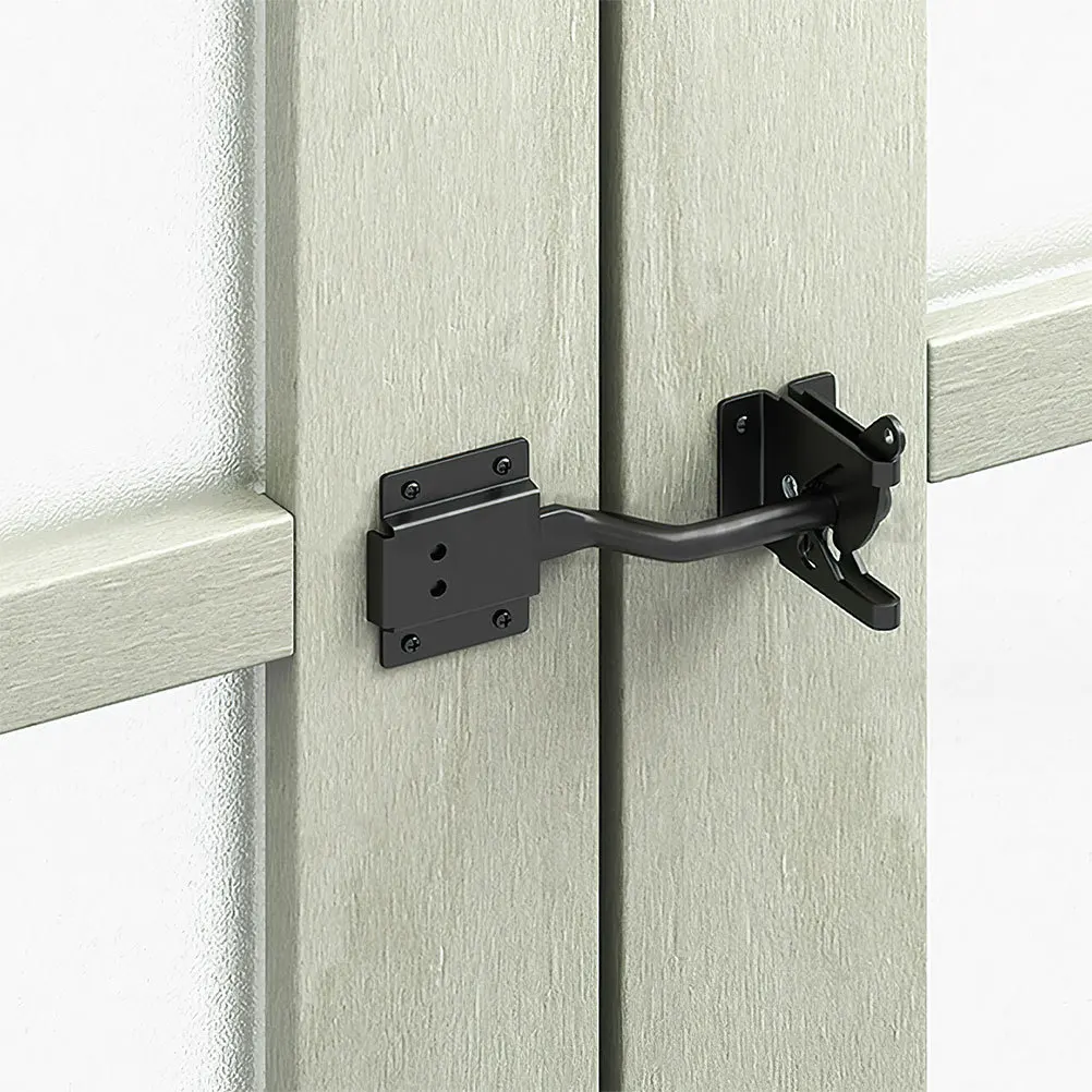 

Heavy Duty Iron Gate Latch For Wooden Metal Gates Outdoor Fence Security Lock Black Spring Loaded Door Latch Hardware
