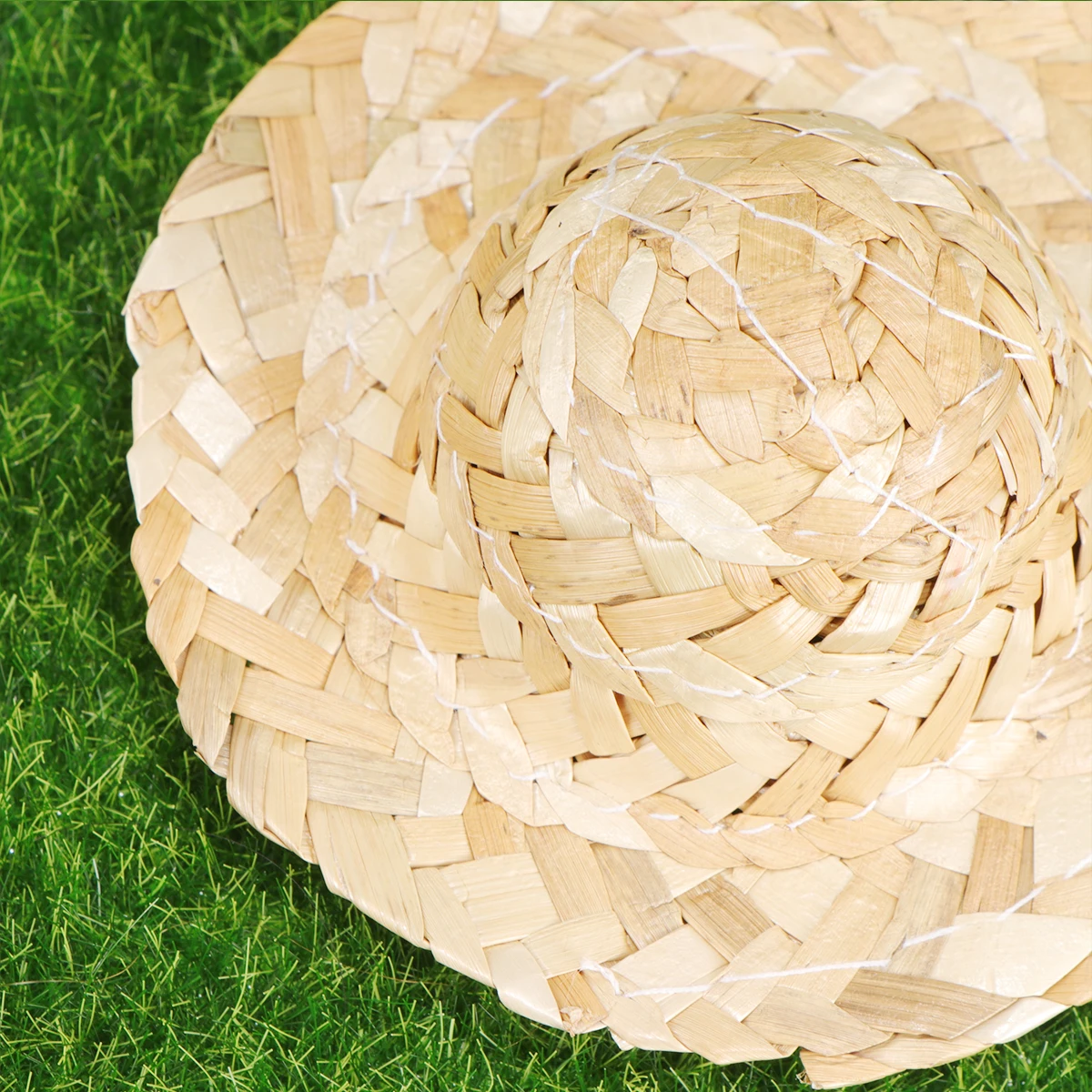 10 قطعة قبعات القش الصغيرة المنسوجة يدويا قبعات الزخرفية الصغيرة DIY بها بنفسك الحرفية اليدوية المنسوجة قبعات القش لصنع الحرف اليدوية