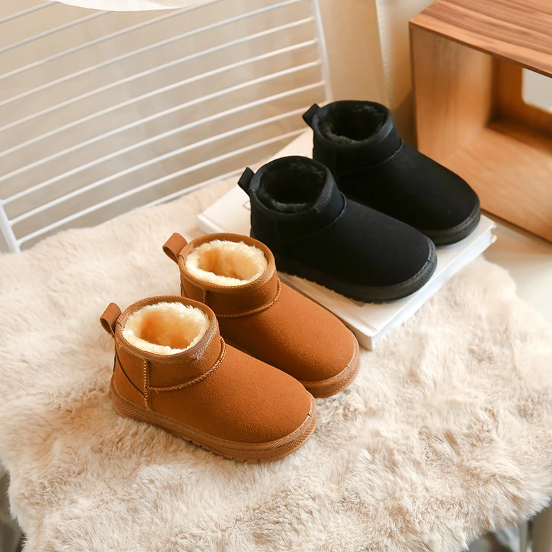 أحذية شتوية للأطفال لعام 2025 أحذية شتوية للأولاد مضادة للانزلاق أحذية شتوية للبنات أحذية أميرات منخفضة الجودة أحذية أطفال ناعمة دافئة 26-34