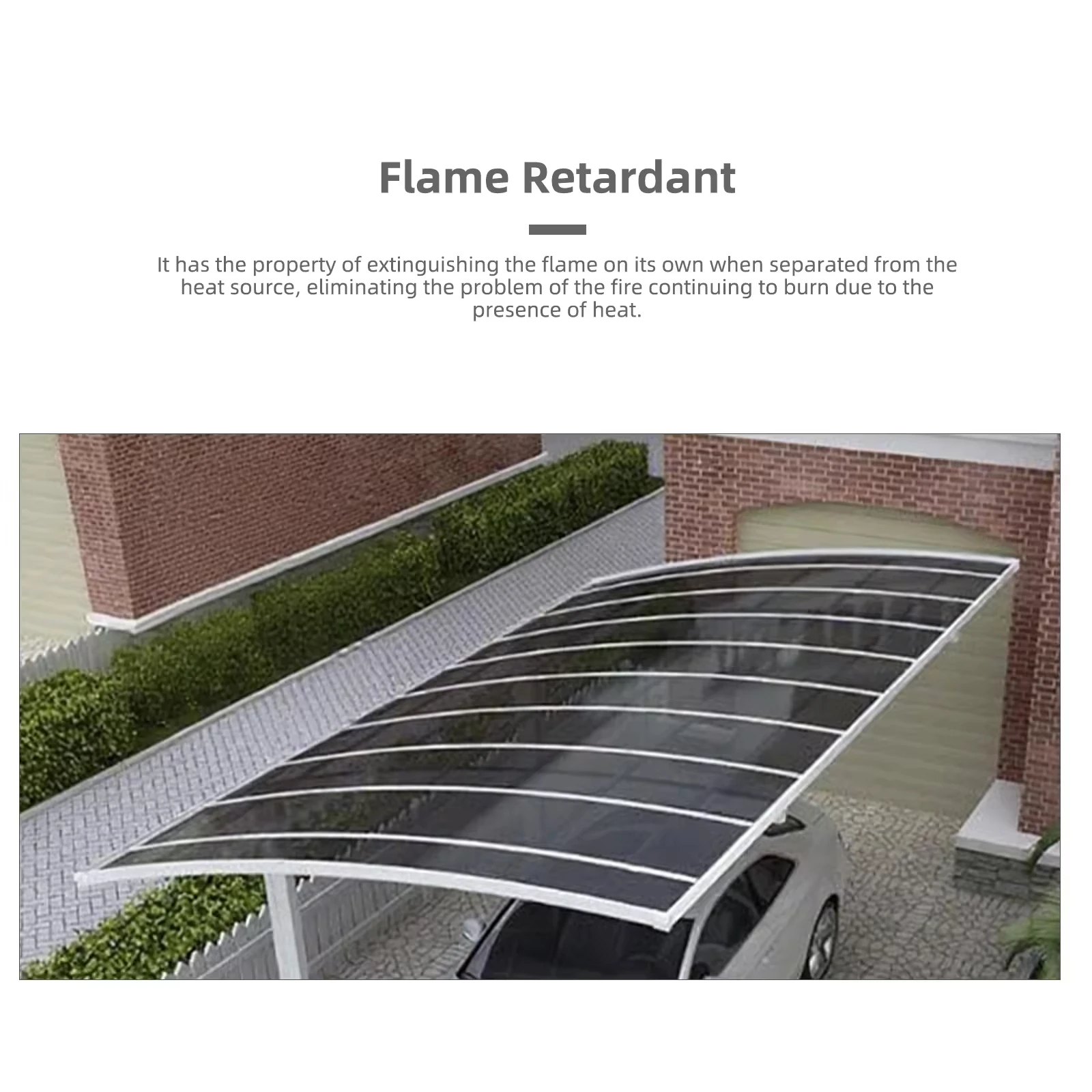 مرآب ألومنيوم ممتاز للفيلا مظلة جراج مقاومة للماء مقاس 6 × 5 م، مأوى سيارة شديد التحمل بإطار فولاذي، مقاوم للأشعة فوق البنفسجية ومضاد للآر