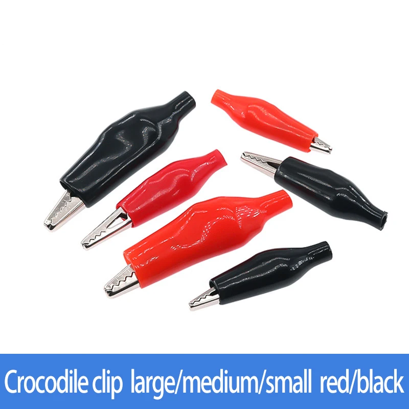 Crocodile clip wire clip test clip experiment large medium small size protective sheath universal meter conductive wire